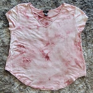 Rue 21 Water Color Tie Dye Pink Shirt Size Medium